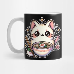 kawaii vintage style japanese ramen cat Mug